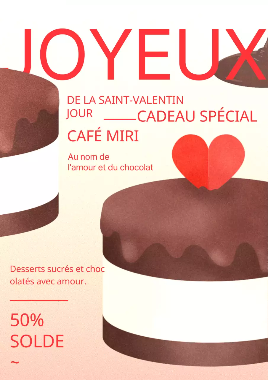 Vente de la Saint-Valentin en rouge et chocolat