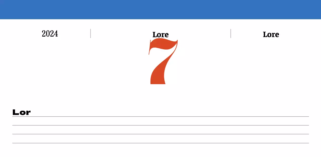 Calendario nostálgico de concepto retro en rojo y azul