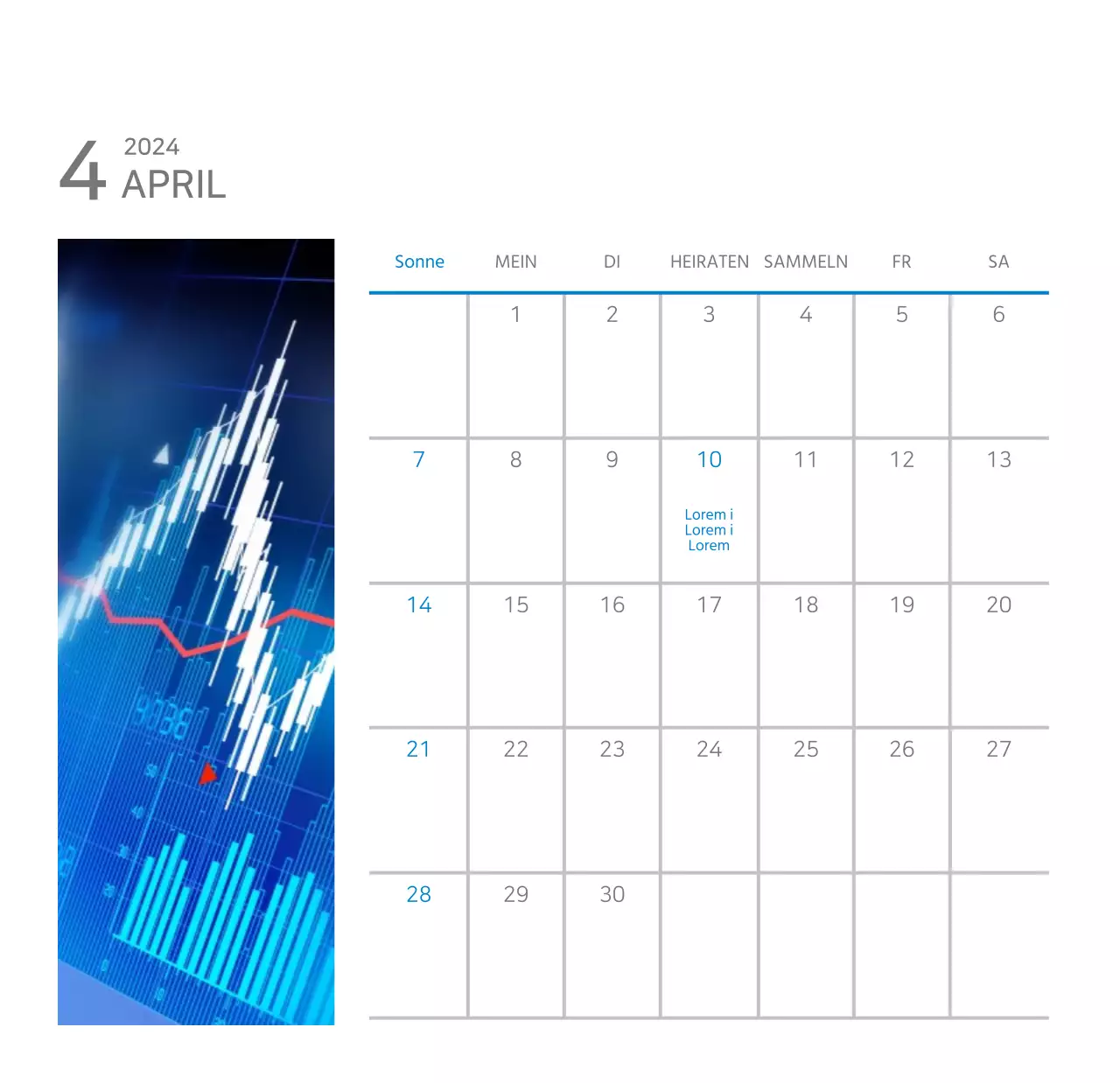 Weißer, sauberer Tischkalender für Unternehmen