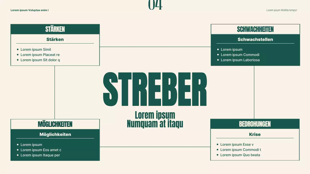 Plan zur Wiederbelebung traditioneller Märkte mit grünen und beigen Objekten und Typografie