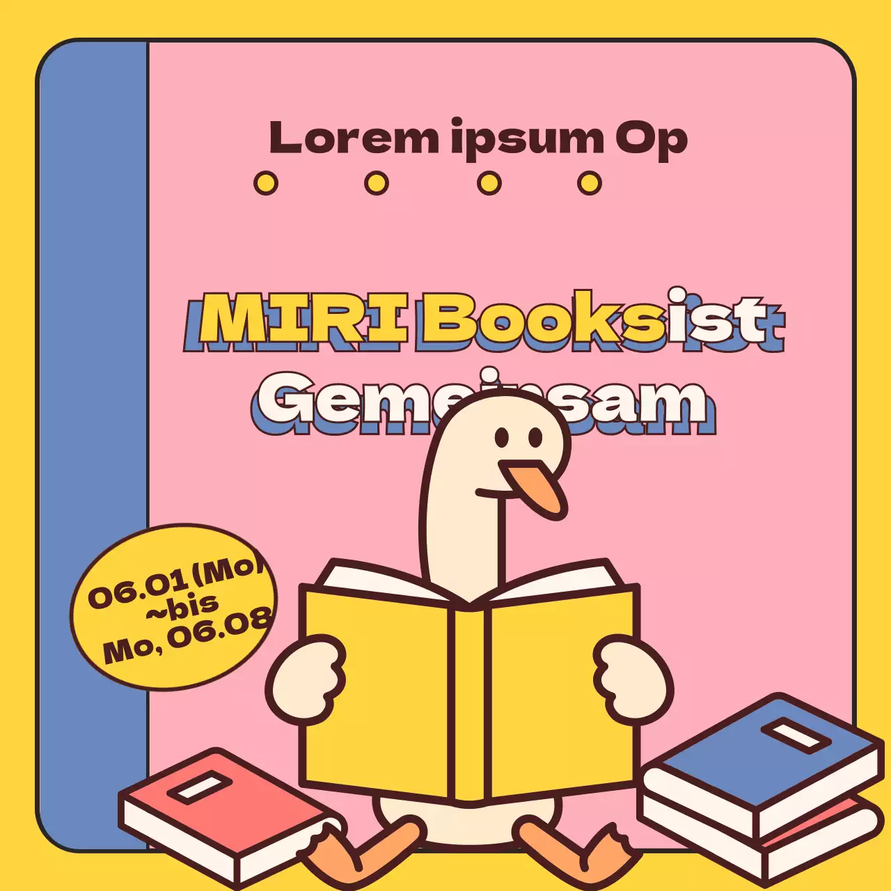 Ein Leitfaden für Buchmessen im niedlichen gelb-rosa Stil