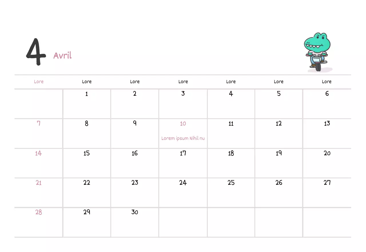 Un calendrier avec un joli concept d'illustration d'Argo