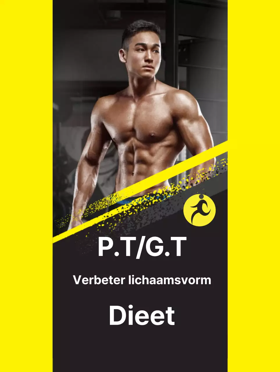 Een vette banner in geel en zwart