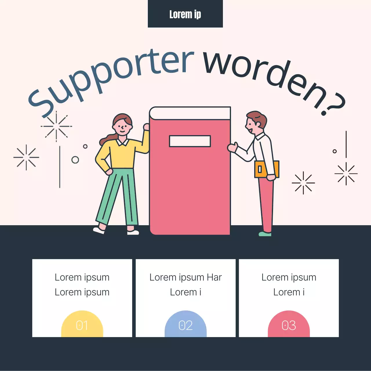 Roze blauwe pastel illustratie uitgever Werving van supporters Publiciteit