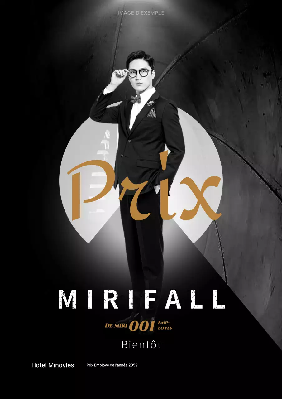 Les récompenses de fin d'année pour les employés en noir et or