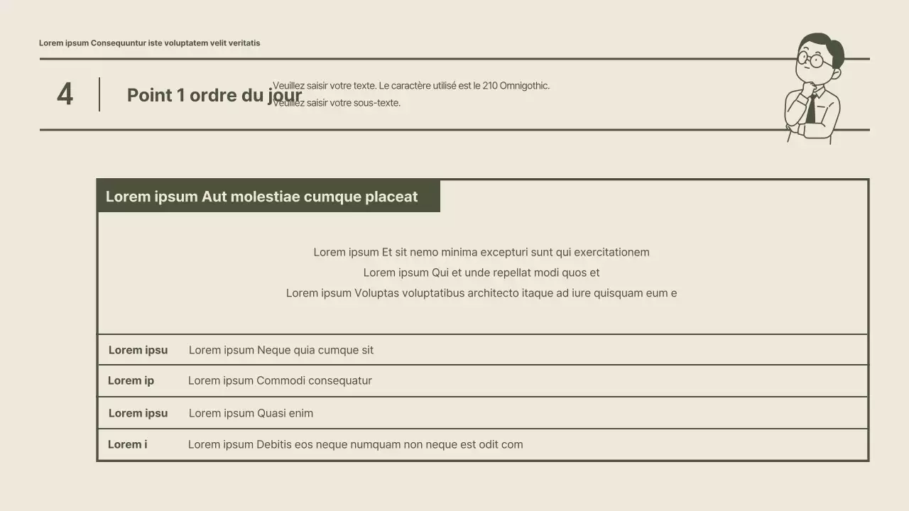 Une réunion ordinaire du conseil des élèves en kaki et dans un style épuré