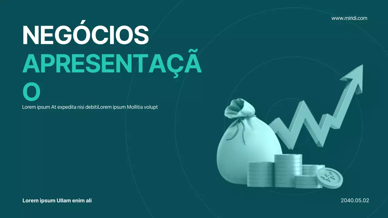 Um prospeto geométrico de uma empresa de corretagem, a branco e menta