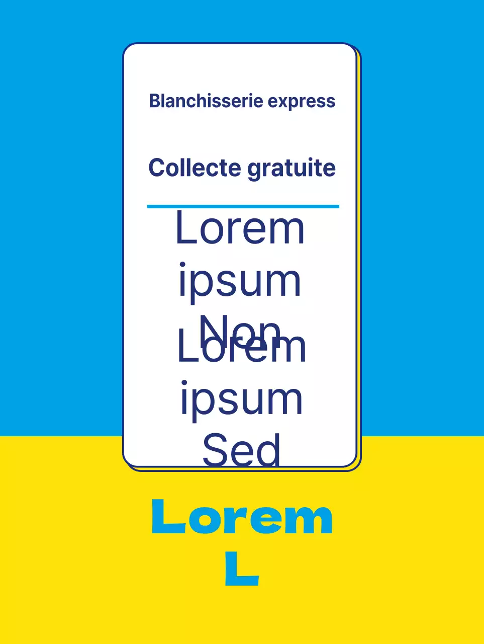 Bannière de laverie automatique en jaune et bleu clair