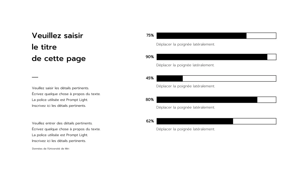 Présentations en noir et blanc
