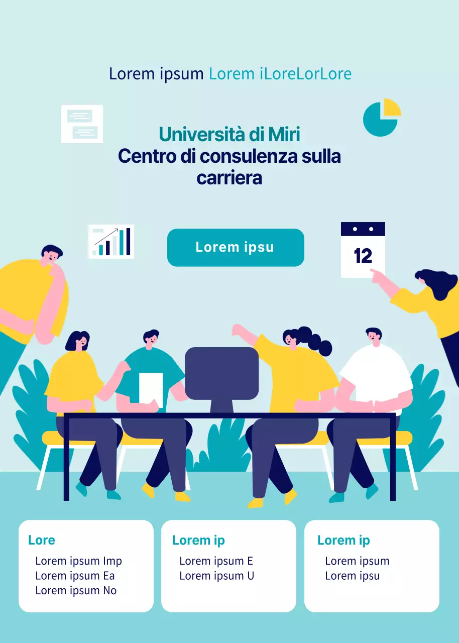 Una guida alle carriere universitarie minimalista e di colore blu chiaro