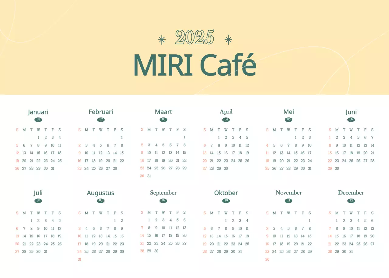 Cafékalender met aanbevelingen voor drankjes van de maand