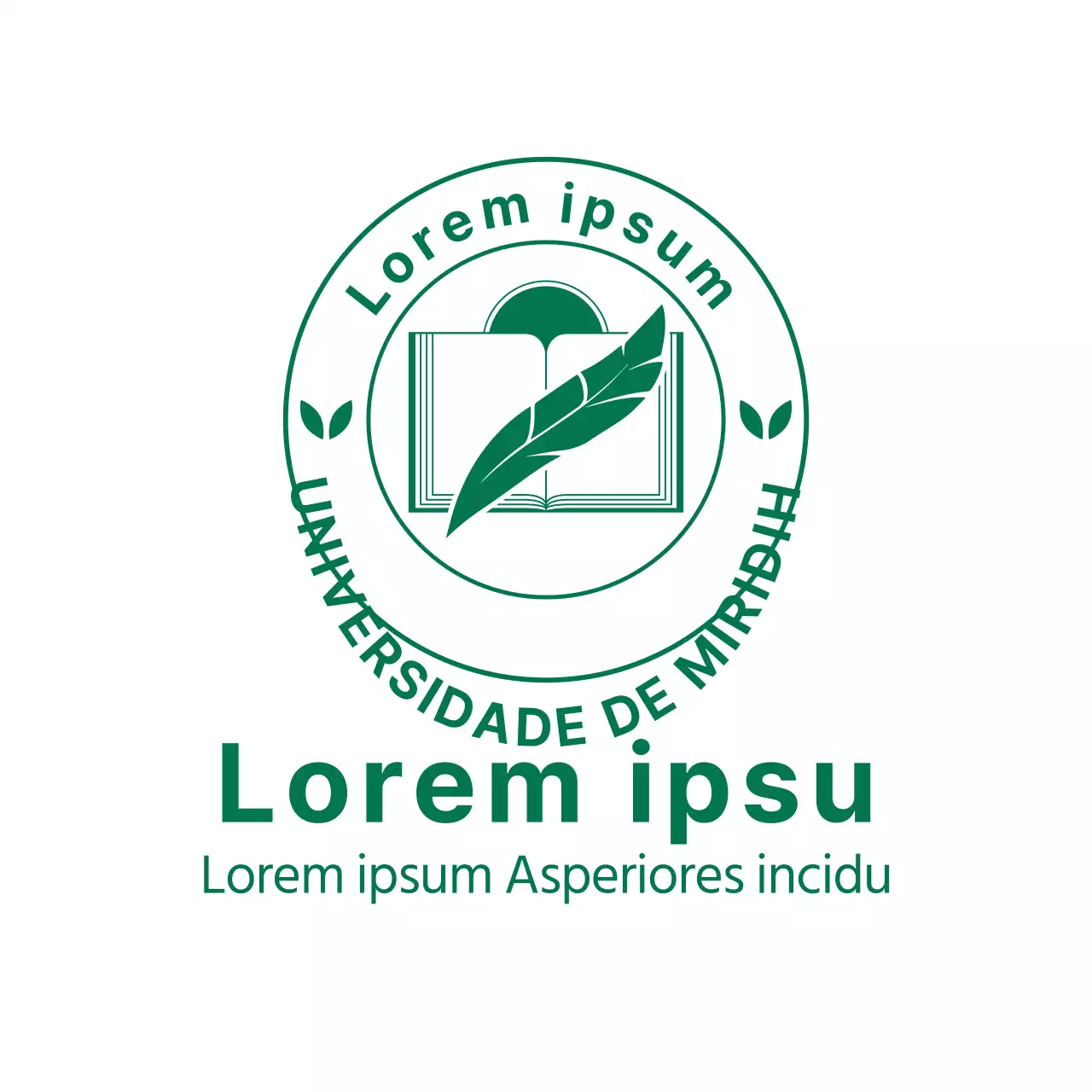 Emblema da universidade em verde