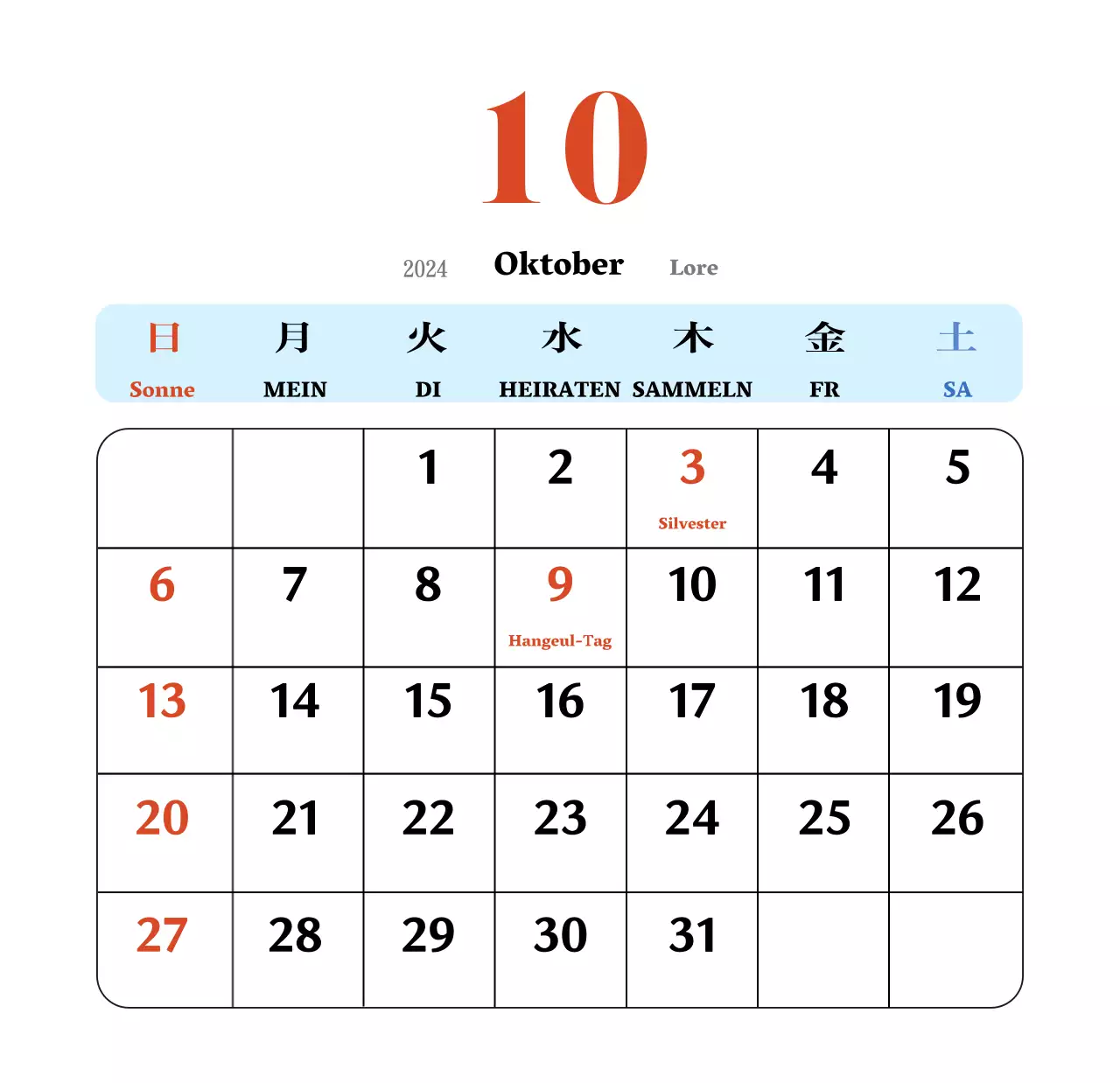 Retro-Konzept Nostalgie-Kalender in rot und blau