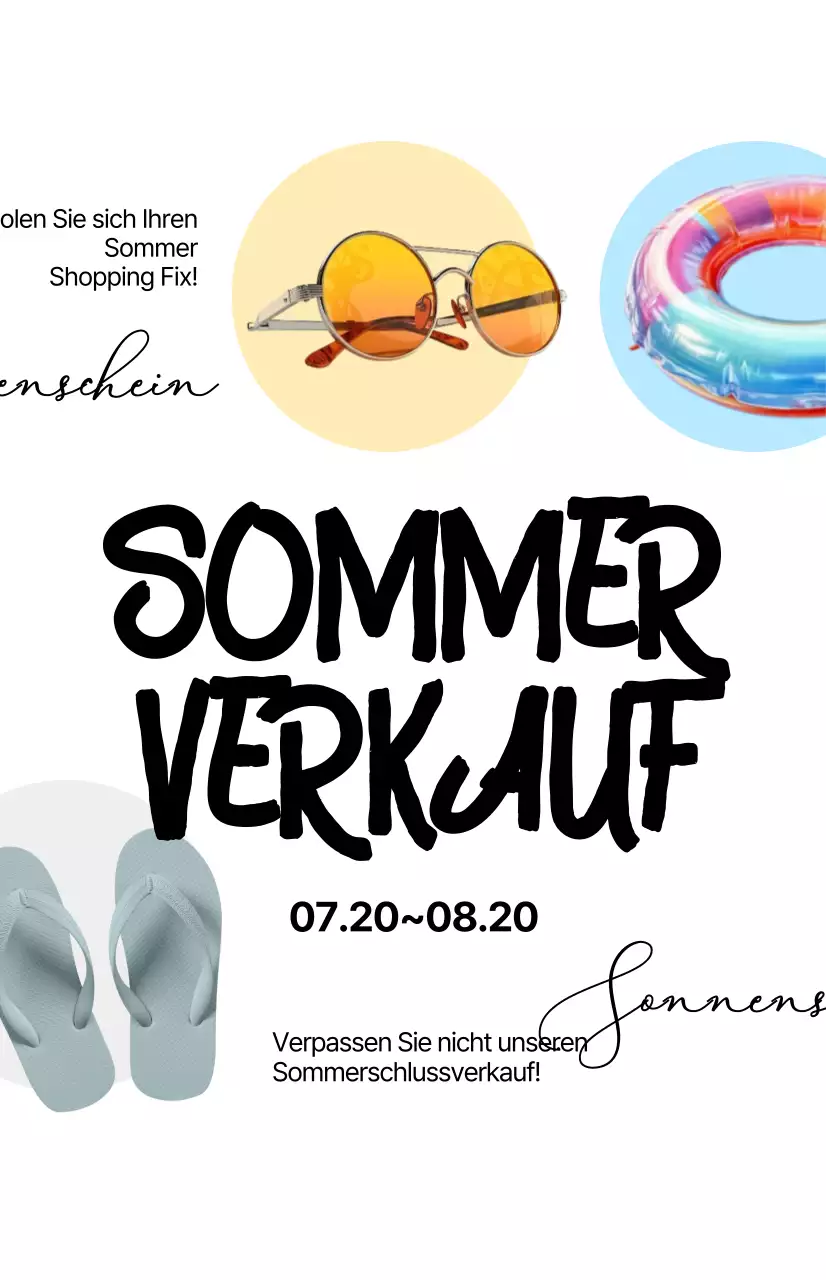 Werben Sie für Ihren Sommerschlussverkauf mit Kalligrafie auf weißem Hintergrund