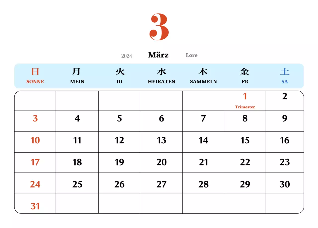 Retro-Konzept Nostalgie-Kalender in rot und blau