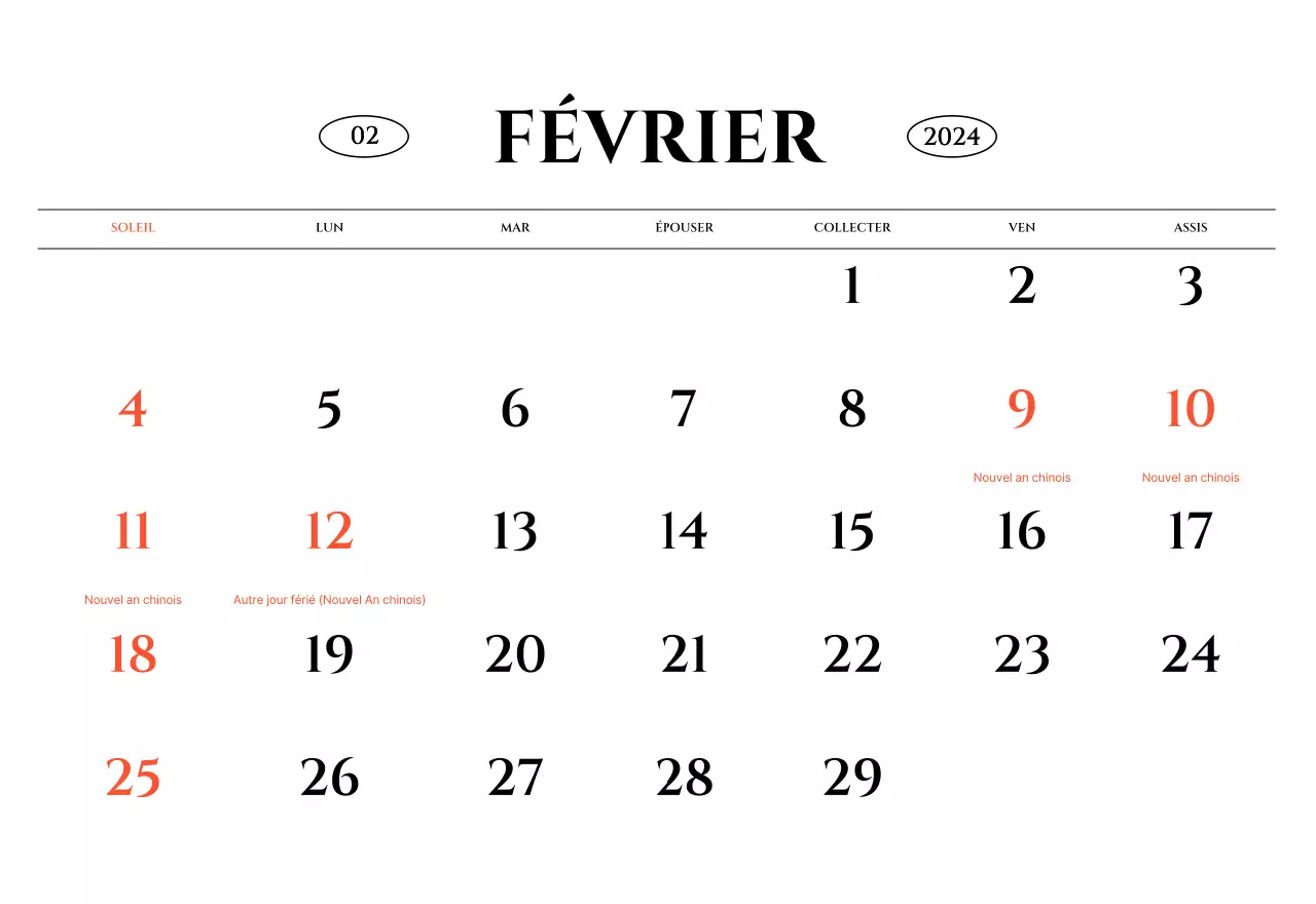 Calendrier mural de style simple avec concept de photographie de voyage émotionnelle en noir et blanc