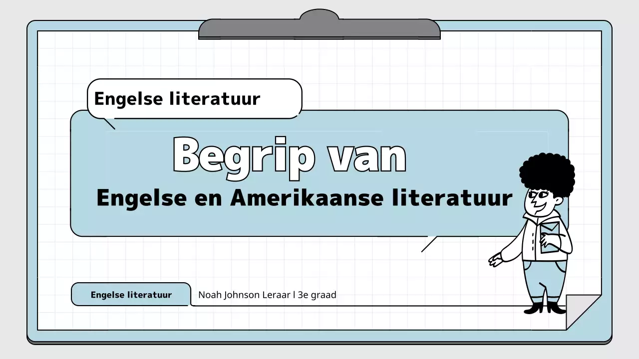 Lichtblauw en wit notitieblok concept onderwijspresentatieset