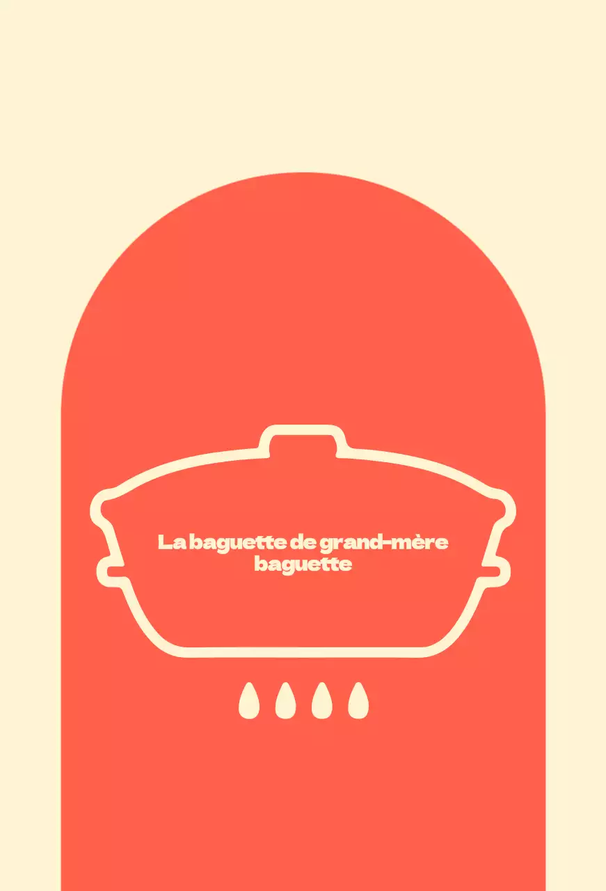 Baguette de grand-mère en balsa avec des formes arquées rouges sur fond ivoire