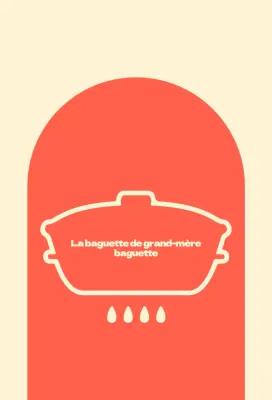 Baguette de grand-mère en balsa avec des formes arquées rouges sur fond ivoire