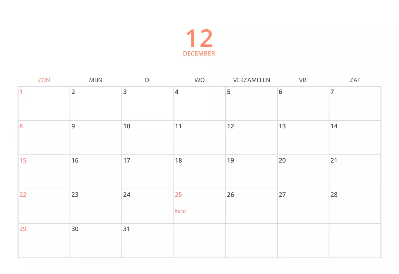 Schattige geïllustreerde groene bureaukalender met familiethema