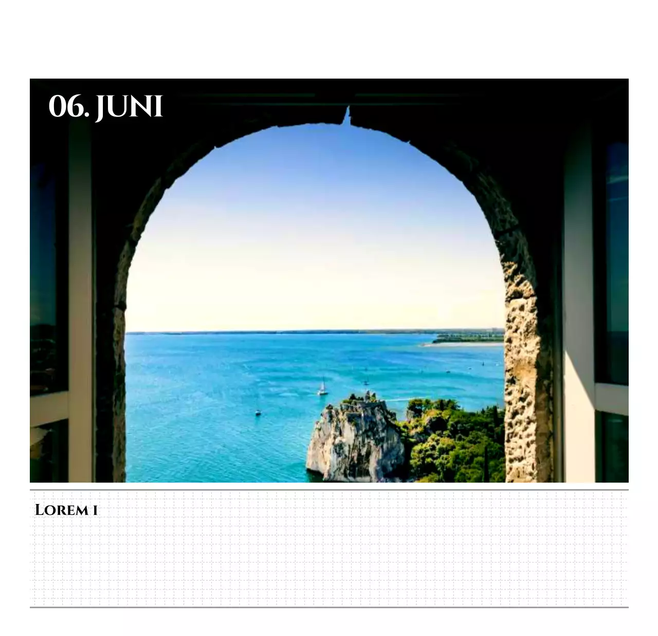 Eenvoudige stijl muurkalender met zwart-wit emotionele reisfotografie concept