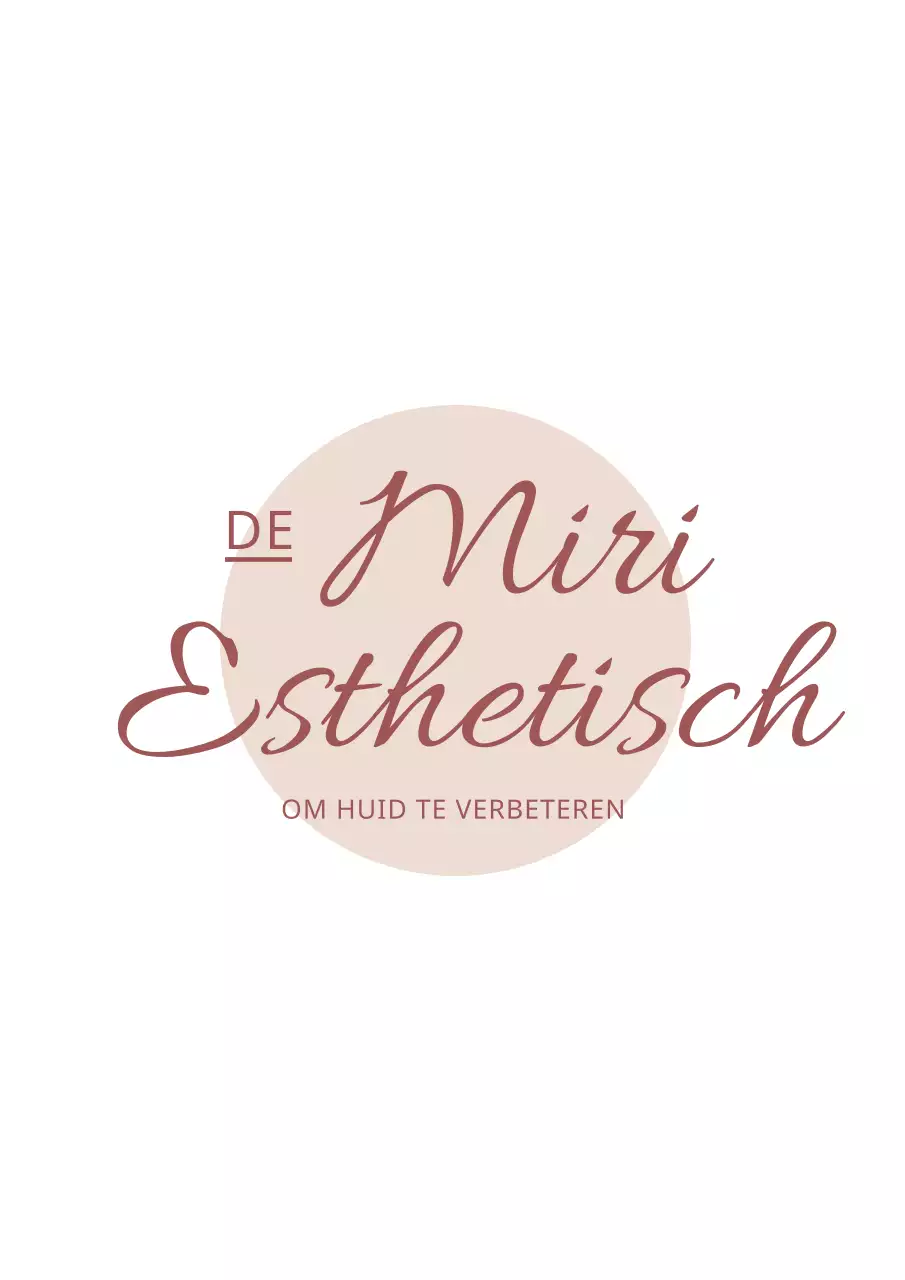 Ontwerp een koordetui voor een dermatologische esthetiek met een roze cirkel en de bedrijfsnaam in cursief.