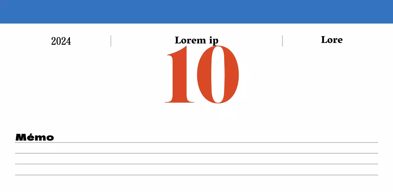 Calendrier rétro conceptuel de la nostalgie en rouge et bleu