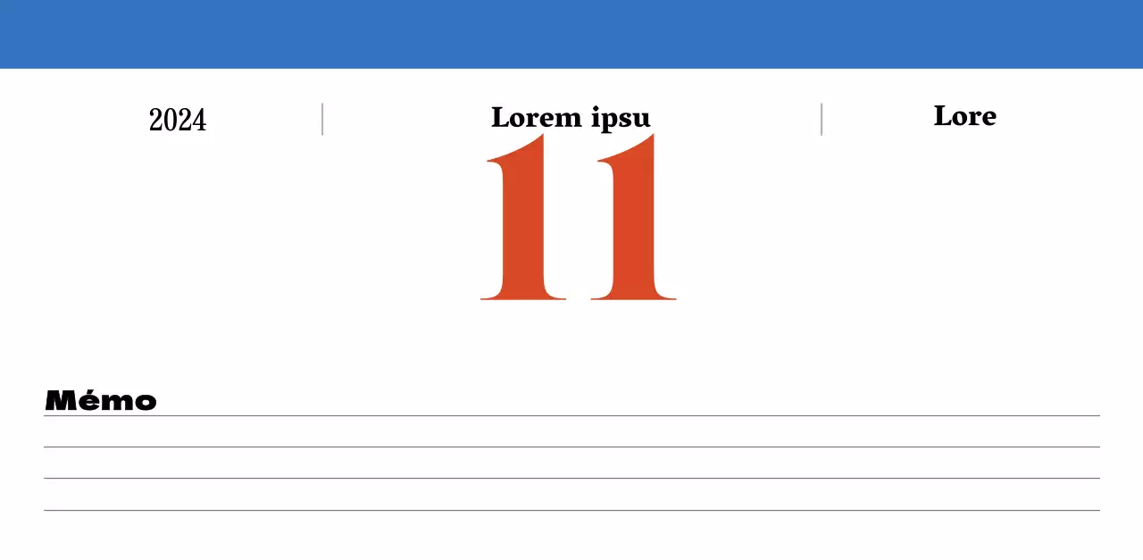 Calendrier rétro conceptuel de la nostalgie en rouge et bleu