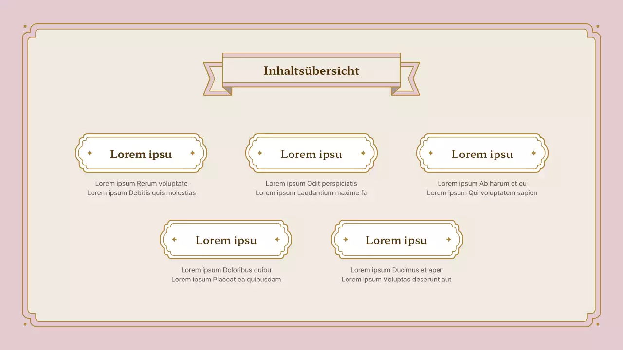 Präsentationskit für Vintage-Rahmen in Rosa und Gold