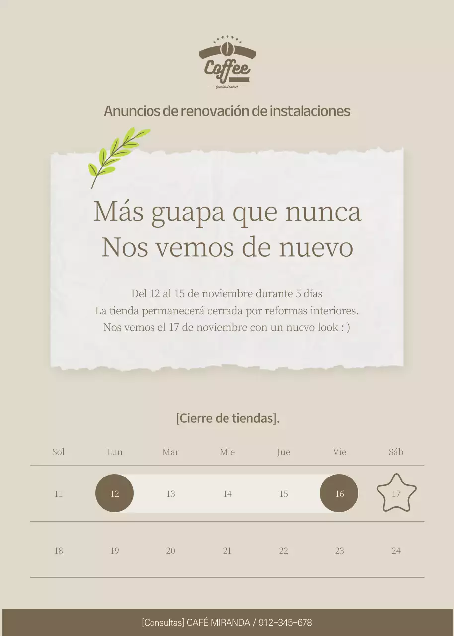 Cierre de tiendas en construcción en marrón