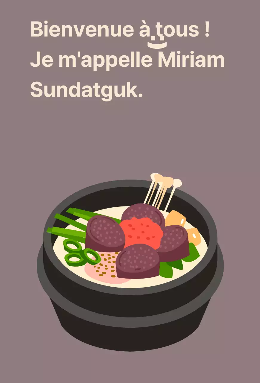 Restaurant Sundaegukbap Balsaengt avec sundaeguk sur fond de haricots rouges