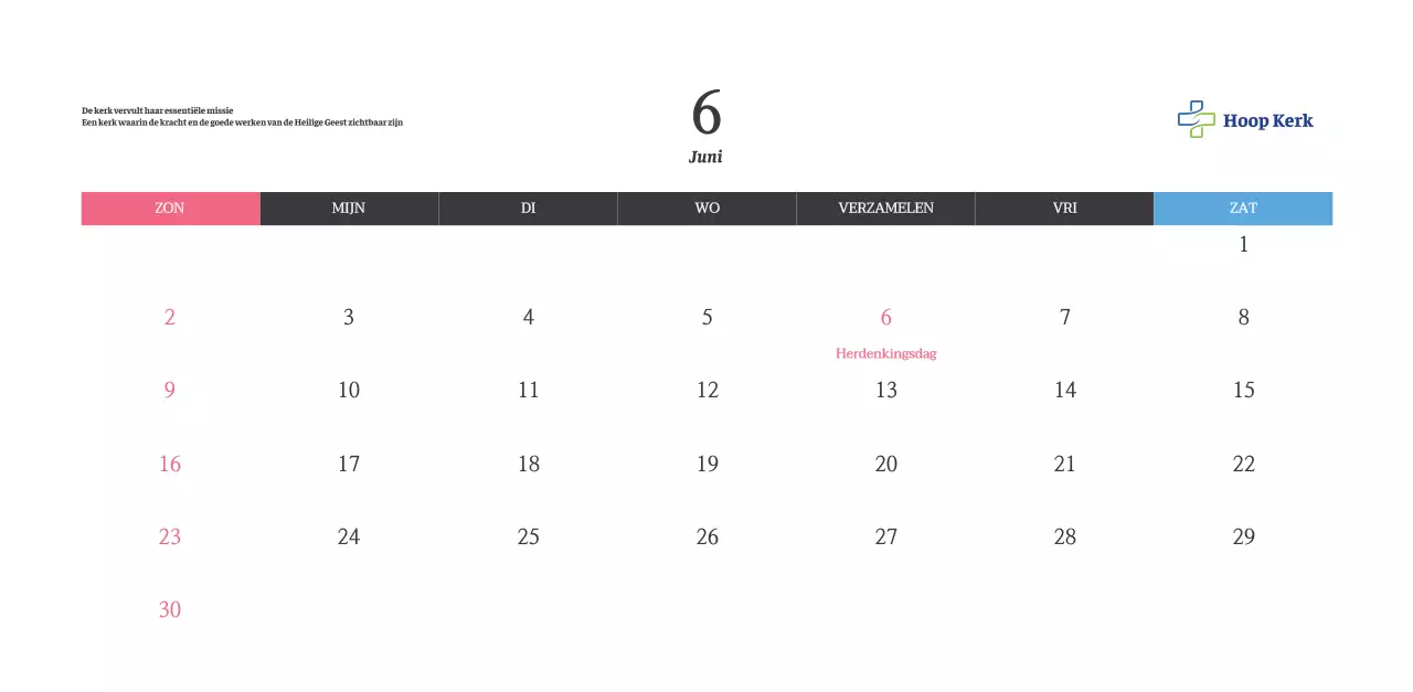 Kalender met opbeurende kerkafbeeldingen