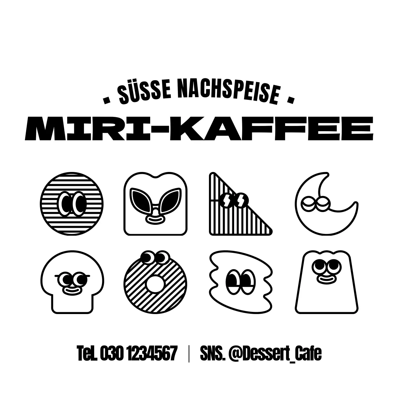 Kuschelige Desserts Charakter Kombinationen Stil Cafe Förderung und Information