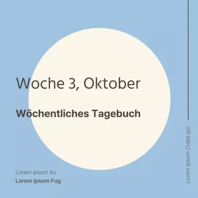 Einfacher Wochenkalender mit hellblauem und elfenbeinfarbenem Umschlag