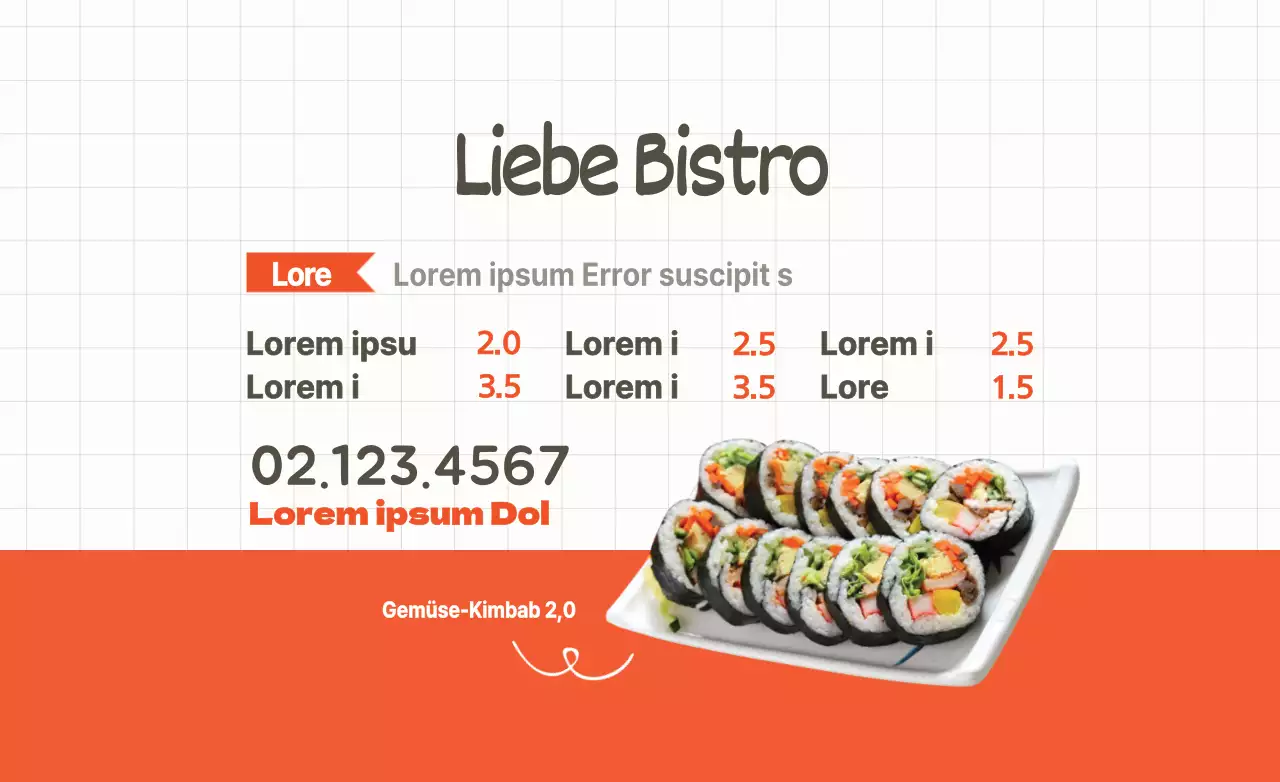 Entwerfen Sie eine saubere und lecker aussehende Kimbap-Werbepackung