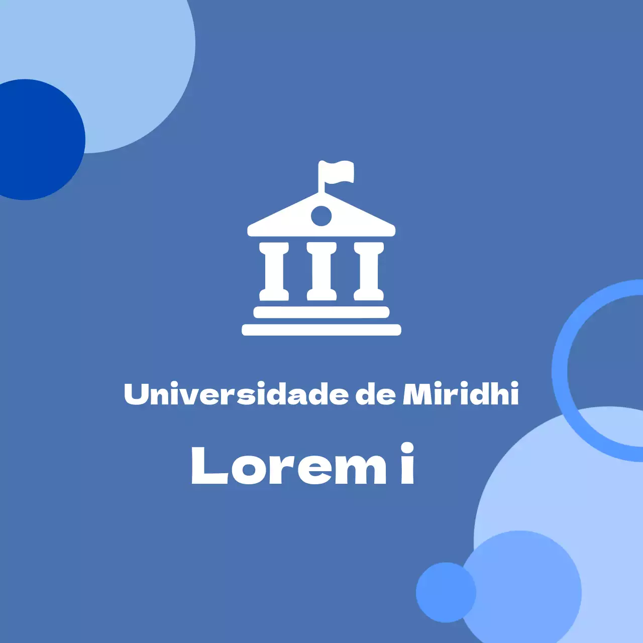 Uma balsa de fundo azul com um logótipo que representa a escola.