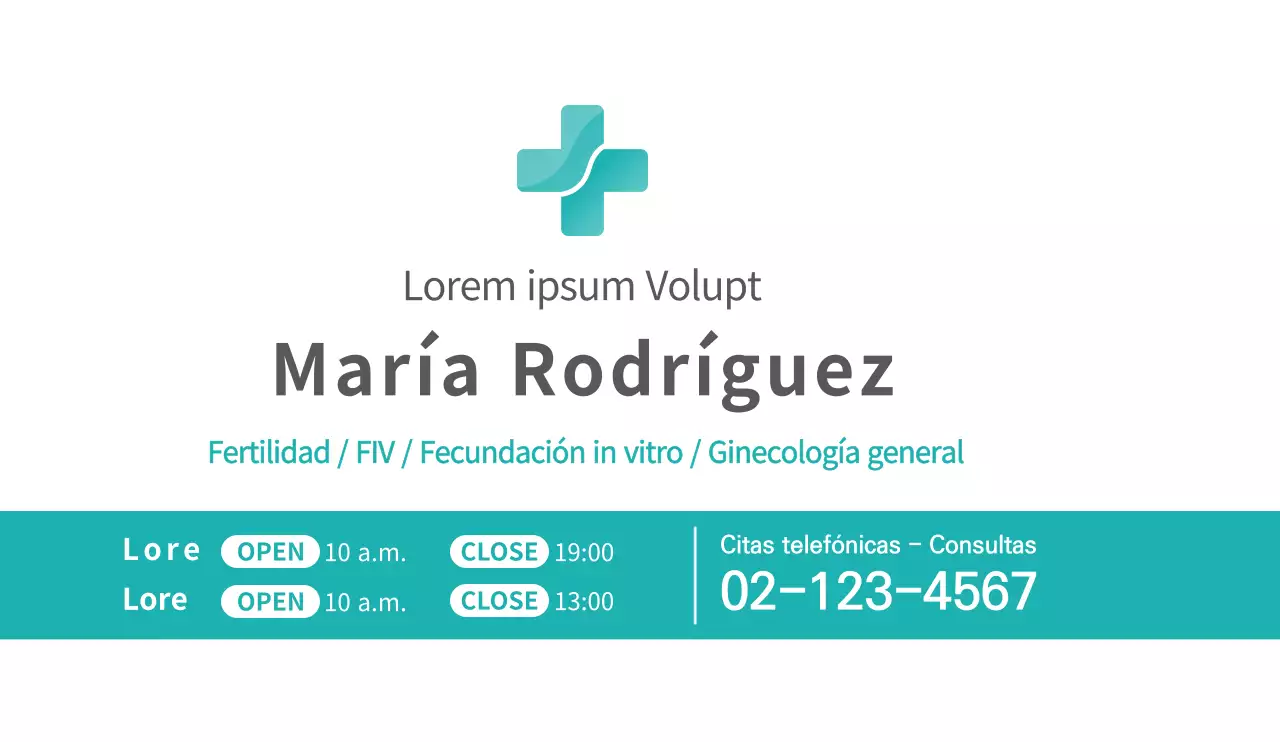 Diseño promocional de hospital en azul con un estilo limpio