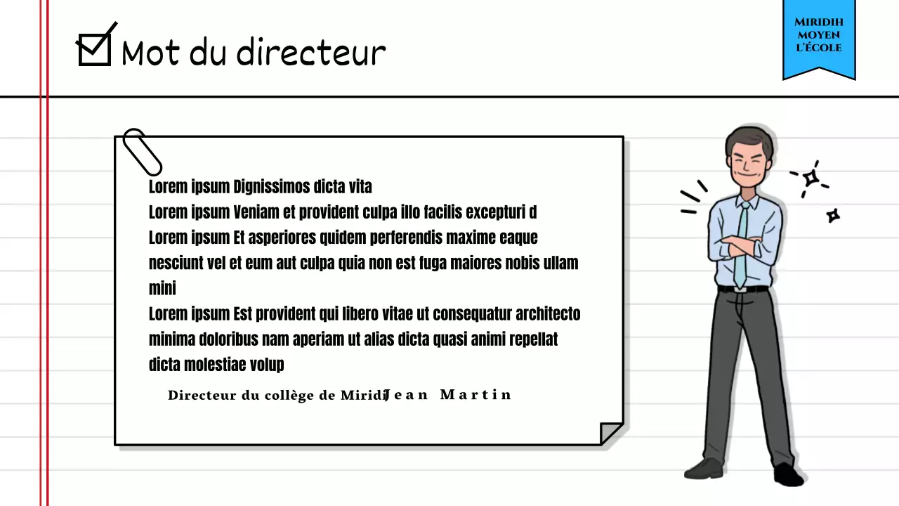 Annoncer les résultats de l'élection du conseil des élèves à l'aide d'un joli cahier d'exercices jaune