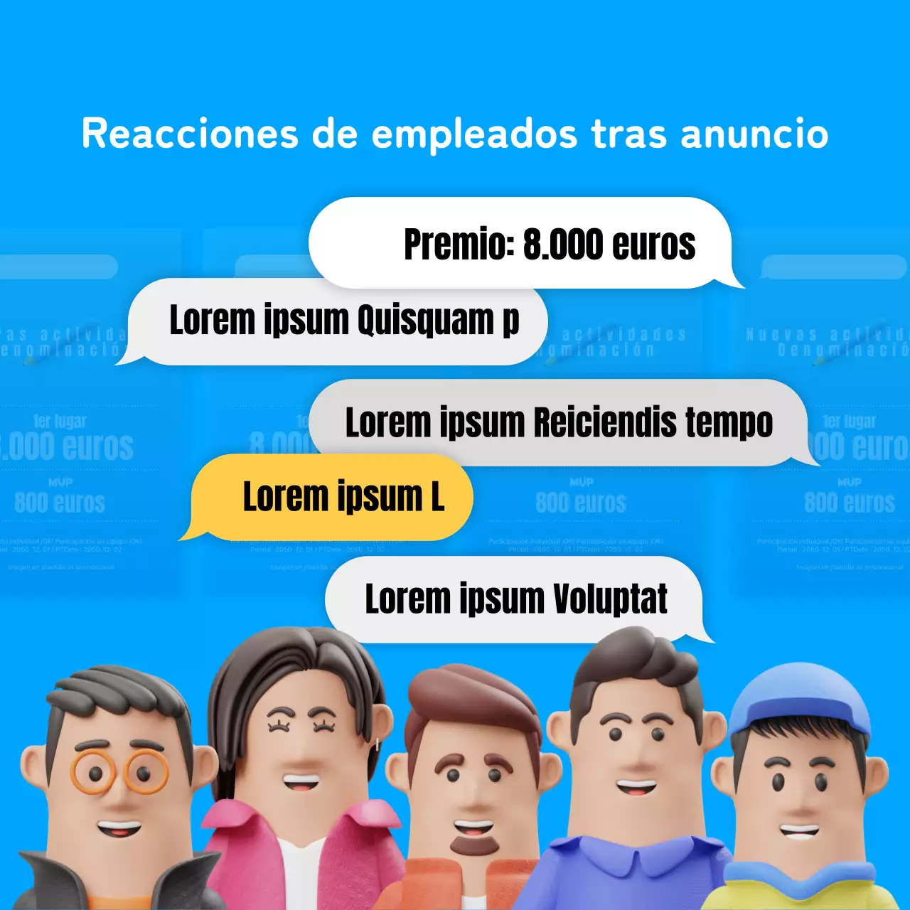 Anunciamos los resultados de un concurso interno para un bonito concepto azul y amarillo