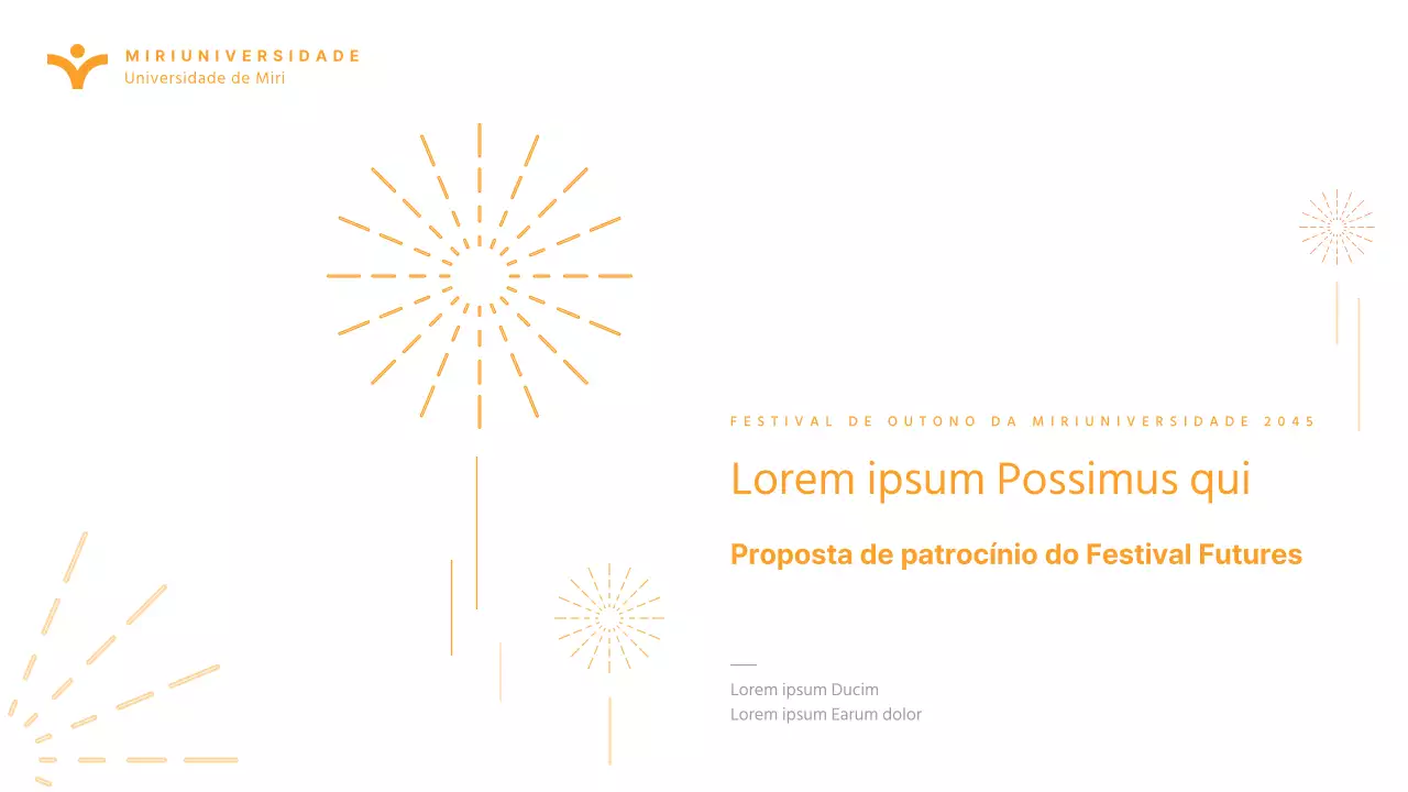 Apresentação simples de patrocínio do festival universitário da laranja para faculdades e universidades