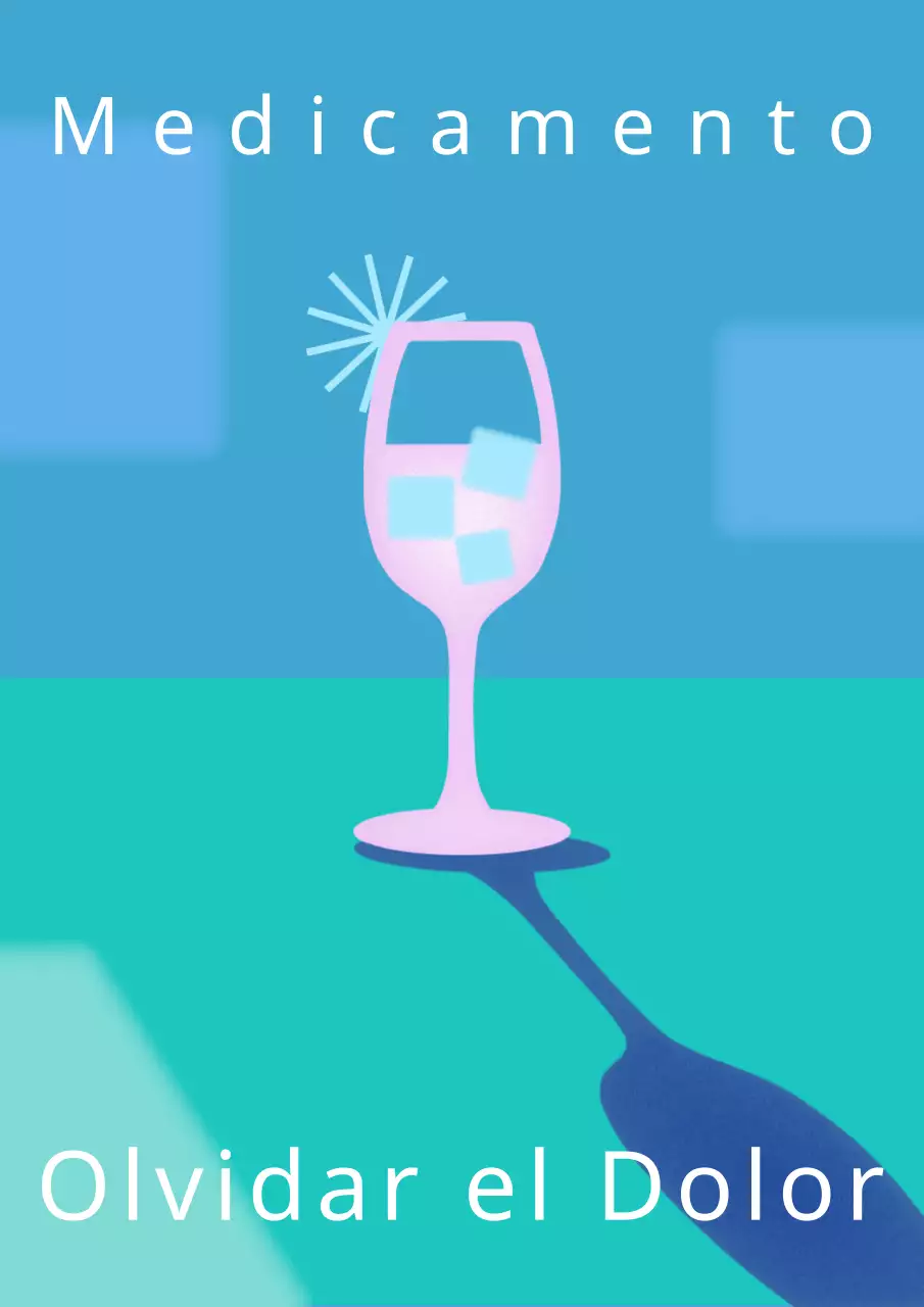 Cartel de cóctel en azul y rosa