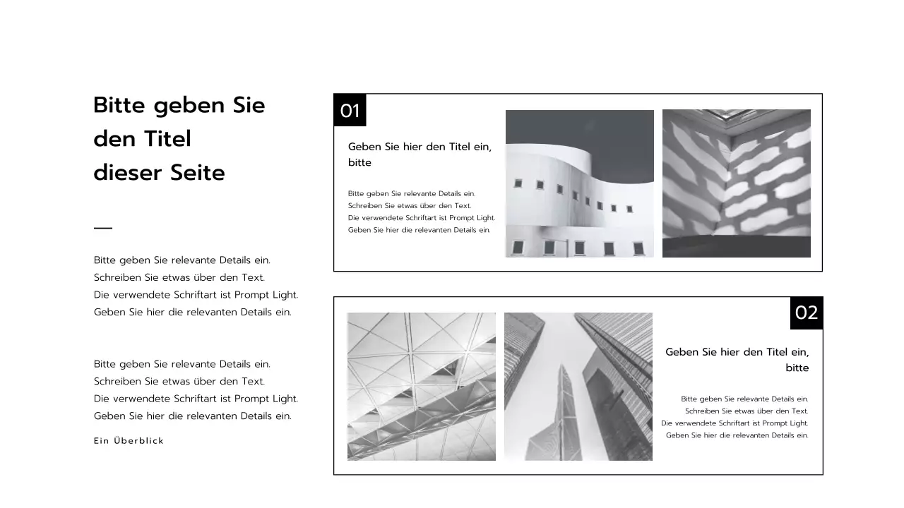 Schwarz-Weiß-Präsentationen