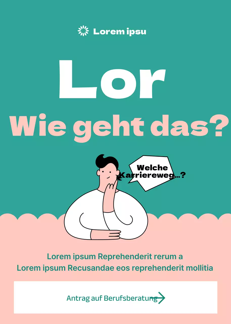 Illustriert in Rosa und Grün Universitäre Berufsberatung