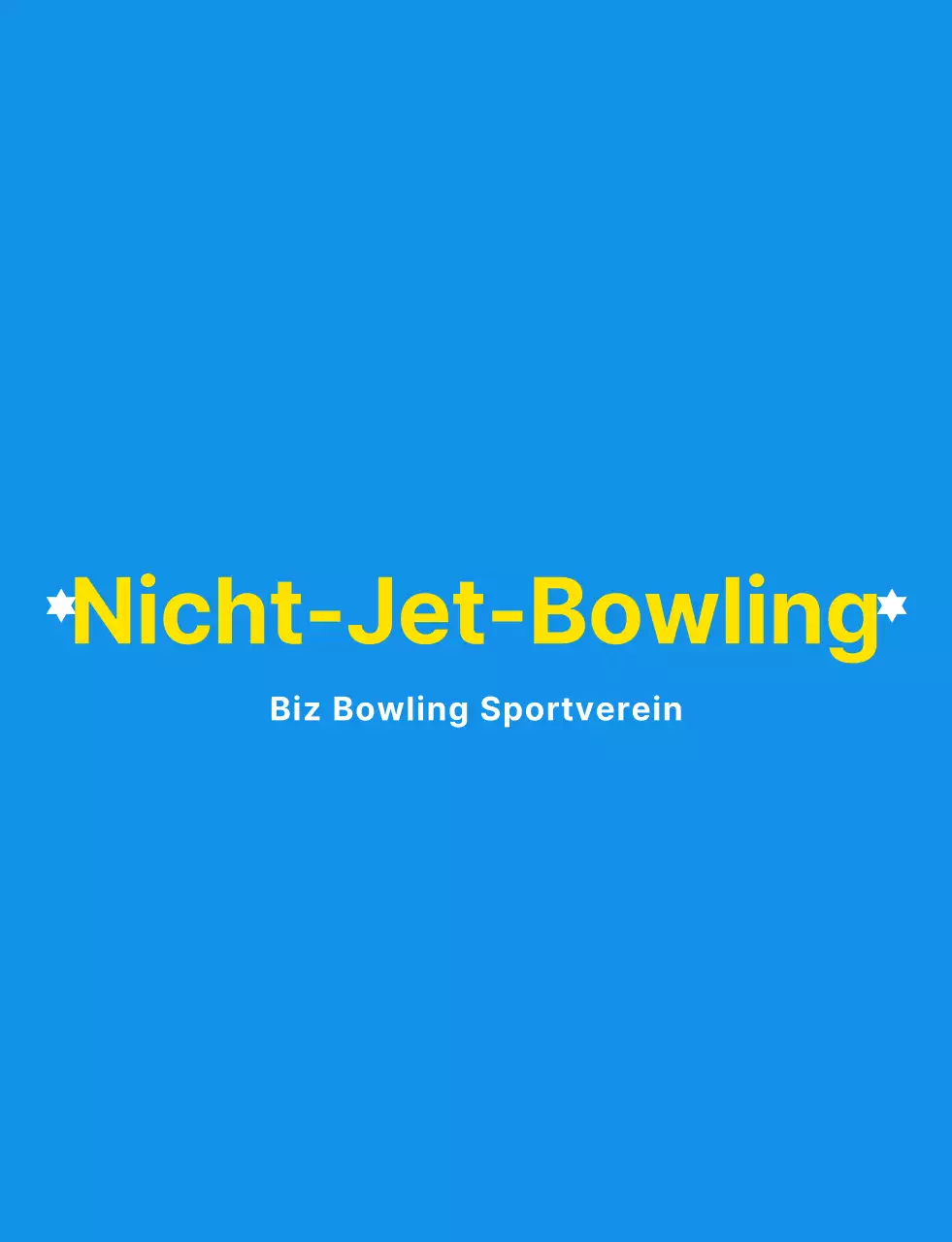 Eine saubere Bowling-Illustration und ein Emblem-Logo in Hellblau, Weiß und Gelb für einen Bowling-Sportverein.