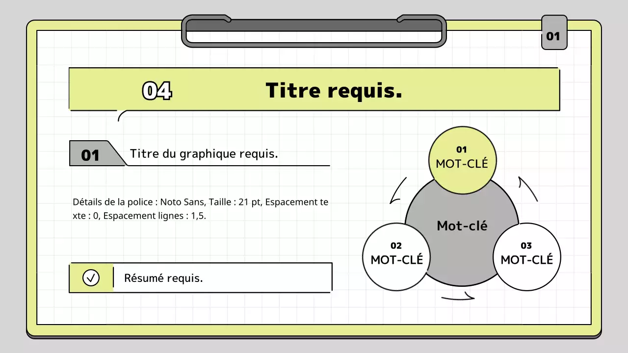 Clipboard concept educational presentation kit in lime and white