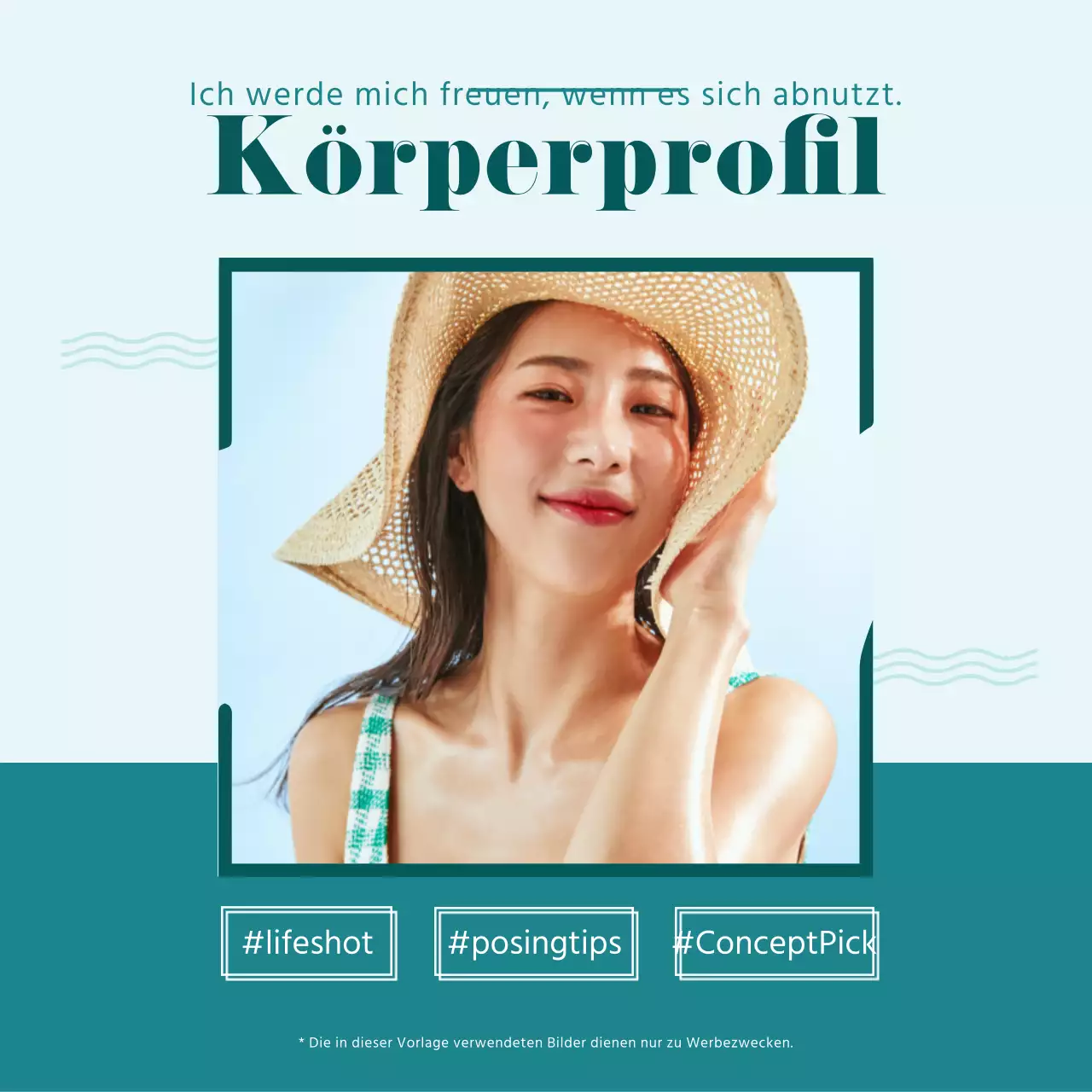 Blau und hellblau Körperprofil Konzept Pose Führer