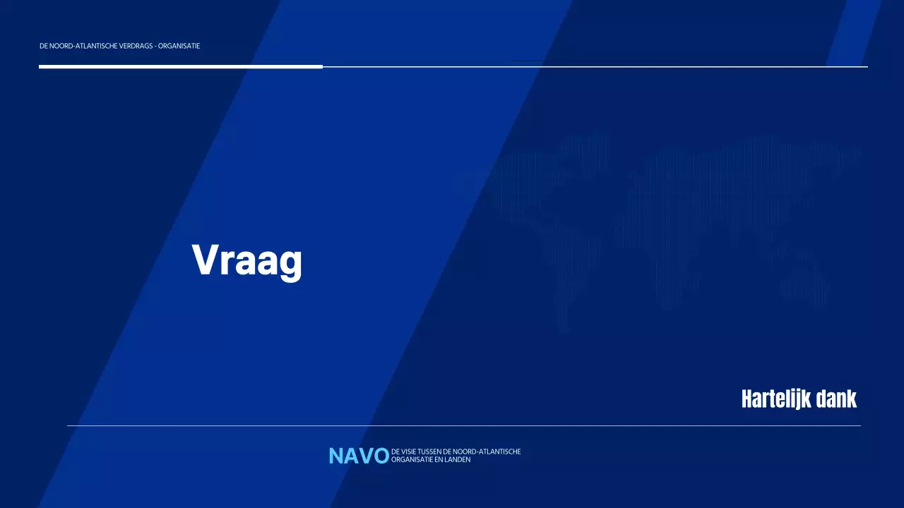 Eenvoudige presentatie Noord-Atlantische Verdragsorganisatie in blauw