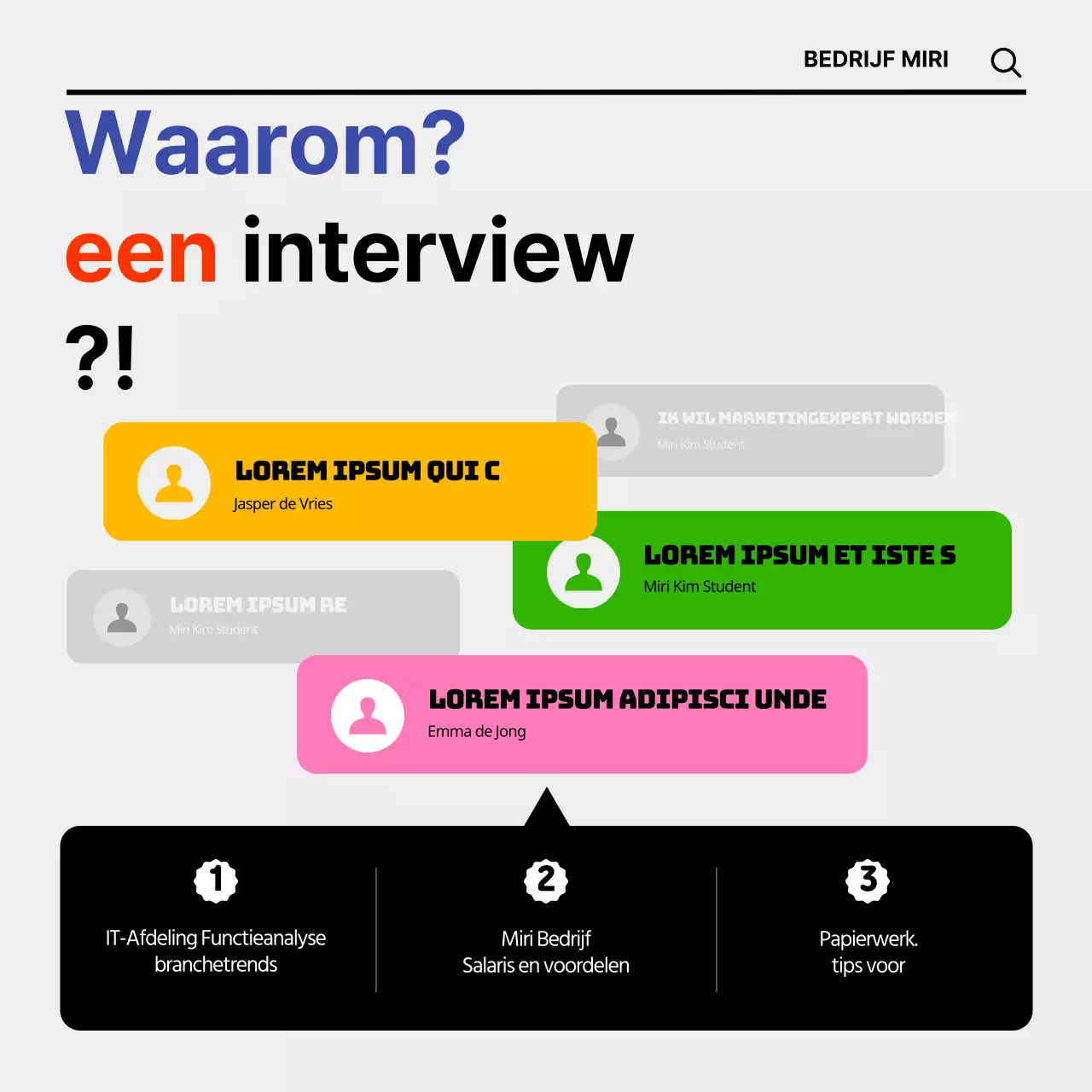 Online banenbeurzen met kleurrijke en leuke concepten