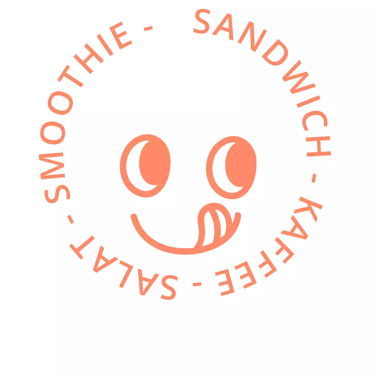 Cafe-Logo-Design mit köstlich aussehenden Gesichtsausdrücken