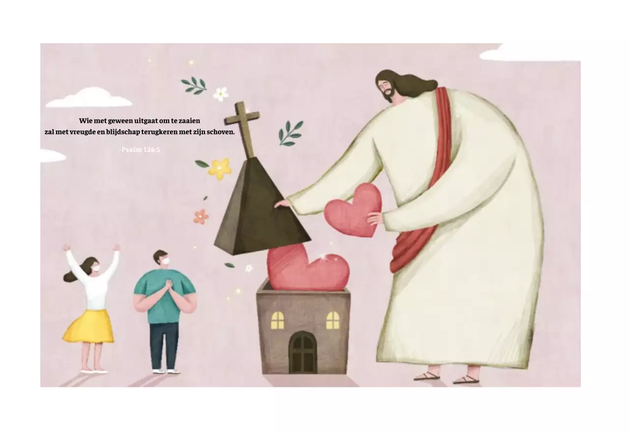 Pastel schone illustratie kerk